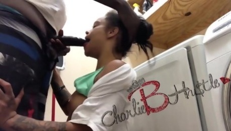 Charlie B Hustle In Fuckin At Friends House In Laundry Room