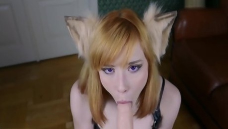 Redhead Sucking Big Sex Toys And Spanking Butt - Cumshot - Sweetie Fox