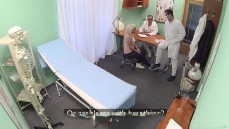 Jessie Ann gets fucked by a doctor's cock in the fake hospital