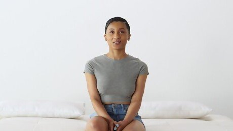Short haired cutie Alyssa bends over and gets fucked from behind