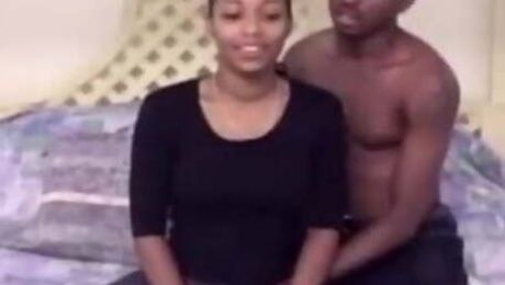 Vintage ebony amateur babe cockriding