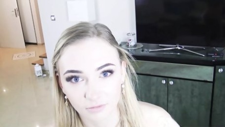 Blonde teen gets shafted hard in POV