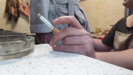 Went for a Smoke and Got a Super Blowjob with Cum in Mouth