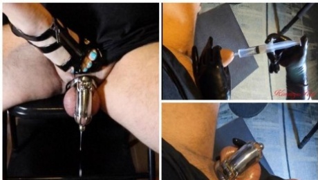 Chastity cage slave balls full cum milking & cock sounding torture CUMS GALLONS PROSTATE VIBRATOR