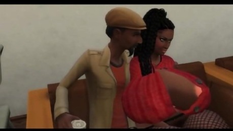 Ebony cartoon MILF hard porn video